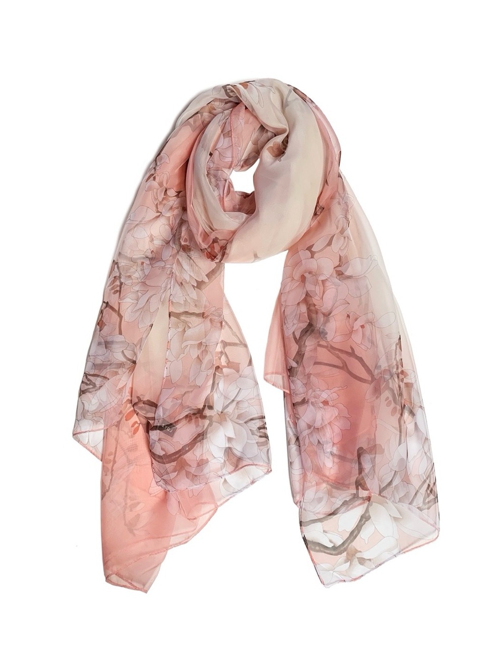 PINK SCARF. 💖 Floral Pink Sheer Scarf - Lightweight Women's Accessory